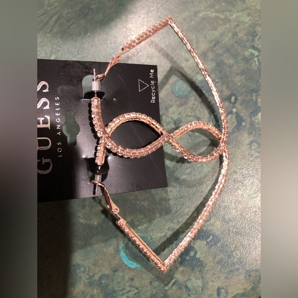 Guess heart shaped crystal rhinestone bling cubic zirconia earrings new - Picture 11 of 13
